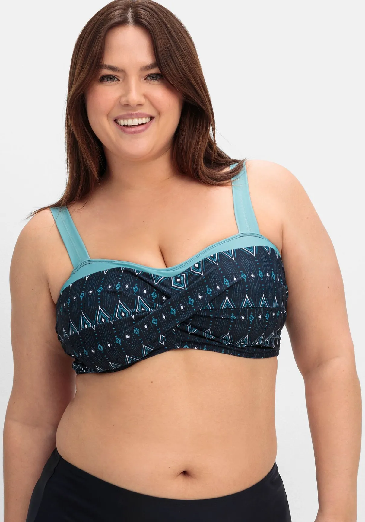 Bikini-Oberteil in Wickeloptik, ohne Bügel