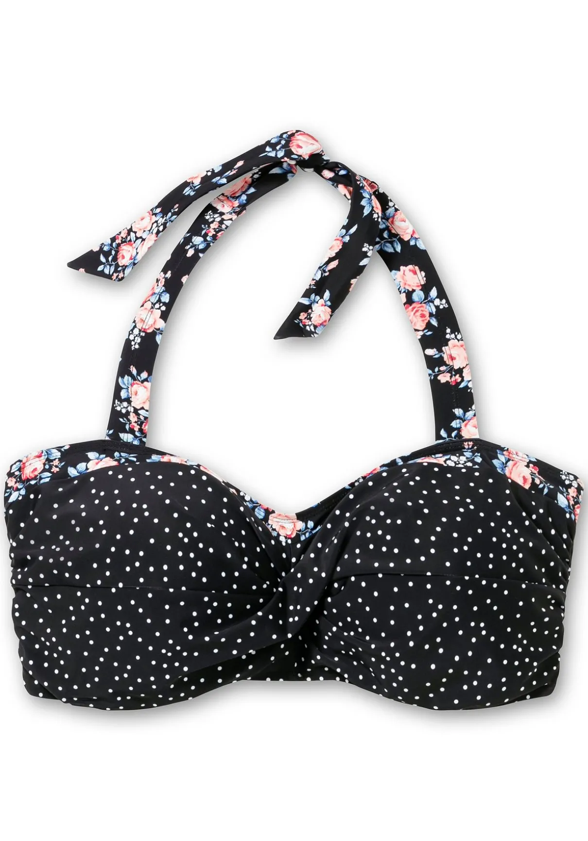 Bikinioberteil in Wickeloptik, mit Neckholder-Träger