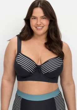 Bikini-Oberteil mit Bügeln, im Streifen-Design