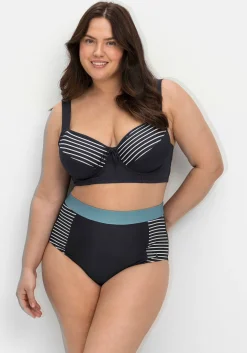 Bikini-Oberteil mit Bügeln, im Streifen-Design