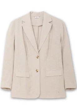 Blazer im Leinenmix, leicht tailliert