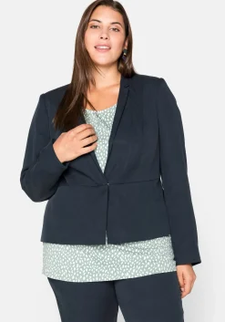 Blazer in Kurzform mit tiefem Reverskragen