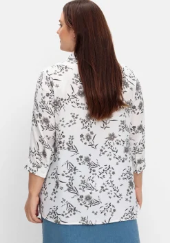 Bluse in leichter A-Linie, mit floralem Print
