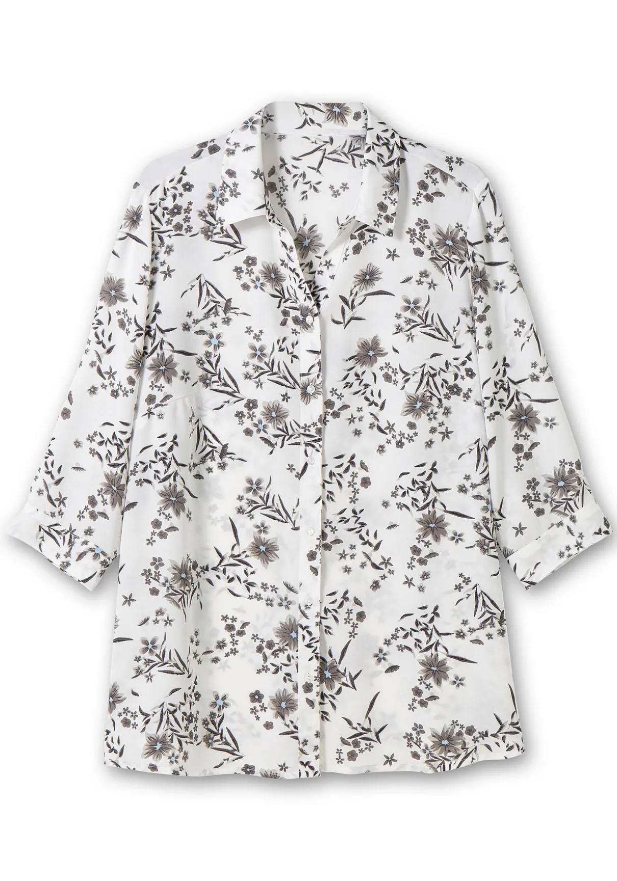 Bluse in leichter A-Linie, mit floralem Print