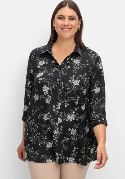 Bluse in leichter A-Linie, mit floralem Print