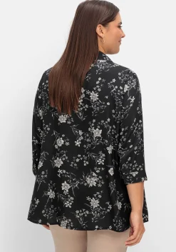 Bluse in leichter A-Linie, mit floralem Print