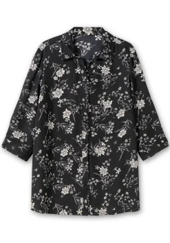 Bluse in leichter A-Linie, mit floralem Print