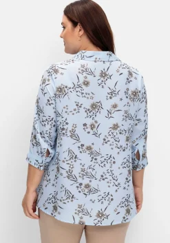 Bluse in leichter A-Linie, mit floralem Print