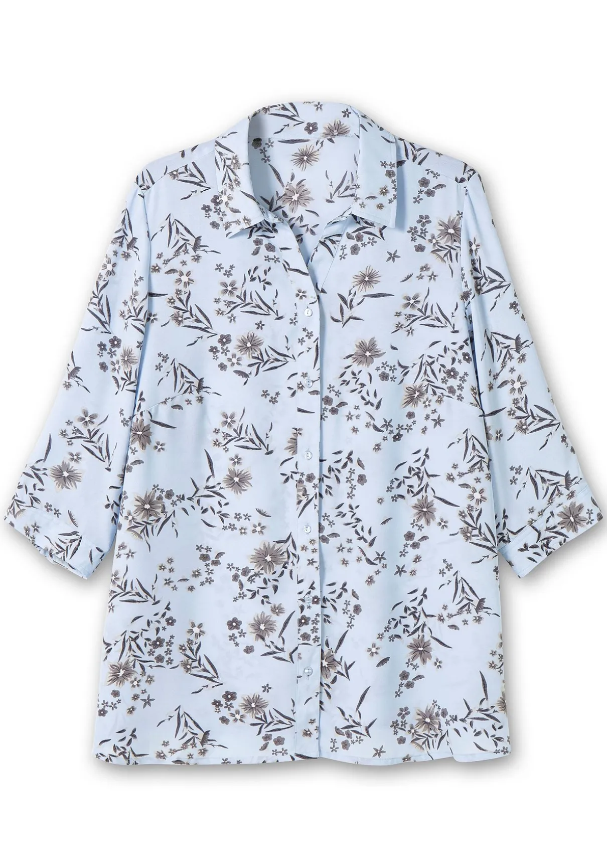 Bluse in leichter A-Linie, mit floralem Print