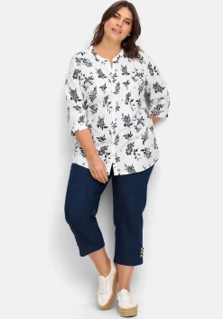 Bluse mit Biesen und Blumenprint