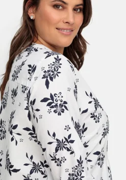 Bluse mit Biesen und Blumenprint