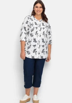 Bluse mit Biesen und Blumenprint
