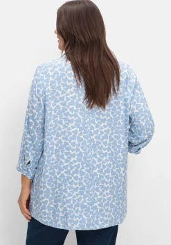 Bluse mit Herz-Alloverprint und 3/4-Ärmeln