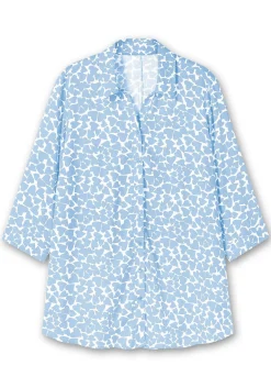 Bluse mit Herz-Alloverprint und 3/4-Ärmeln