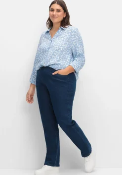 Bluse mit Herz-Alloverprint und 3/4-Ärmeln