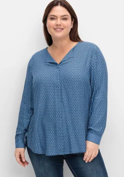 Bluse mit Minimalprint, in leichter A-Linie