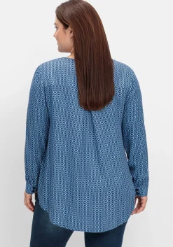Bluse mit Minimalprint, in leichter A-Linie
