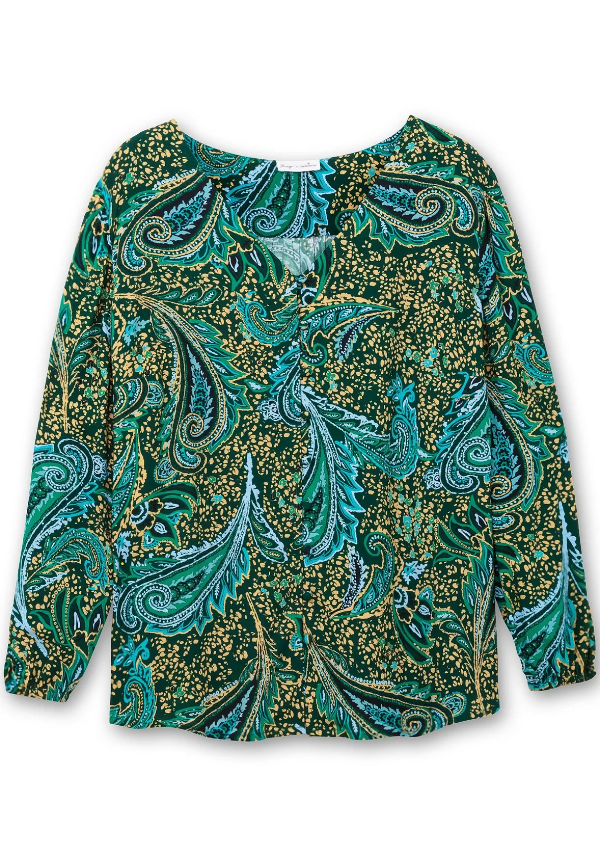 Bluse mit Paisleydruck und V-Ausschnitt