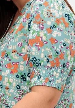 Bluse mit V-Ausschnitt und Allover-Blumenprint