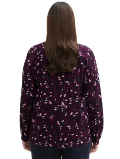 Bluse mit V-Schlitz und Alloverprint