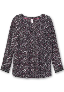 Bluse mit Wordingprint an den Manschetten