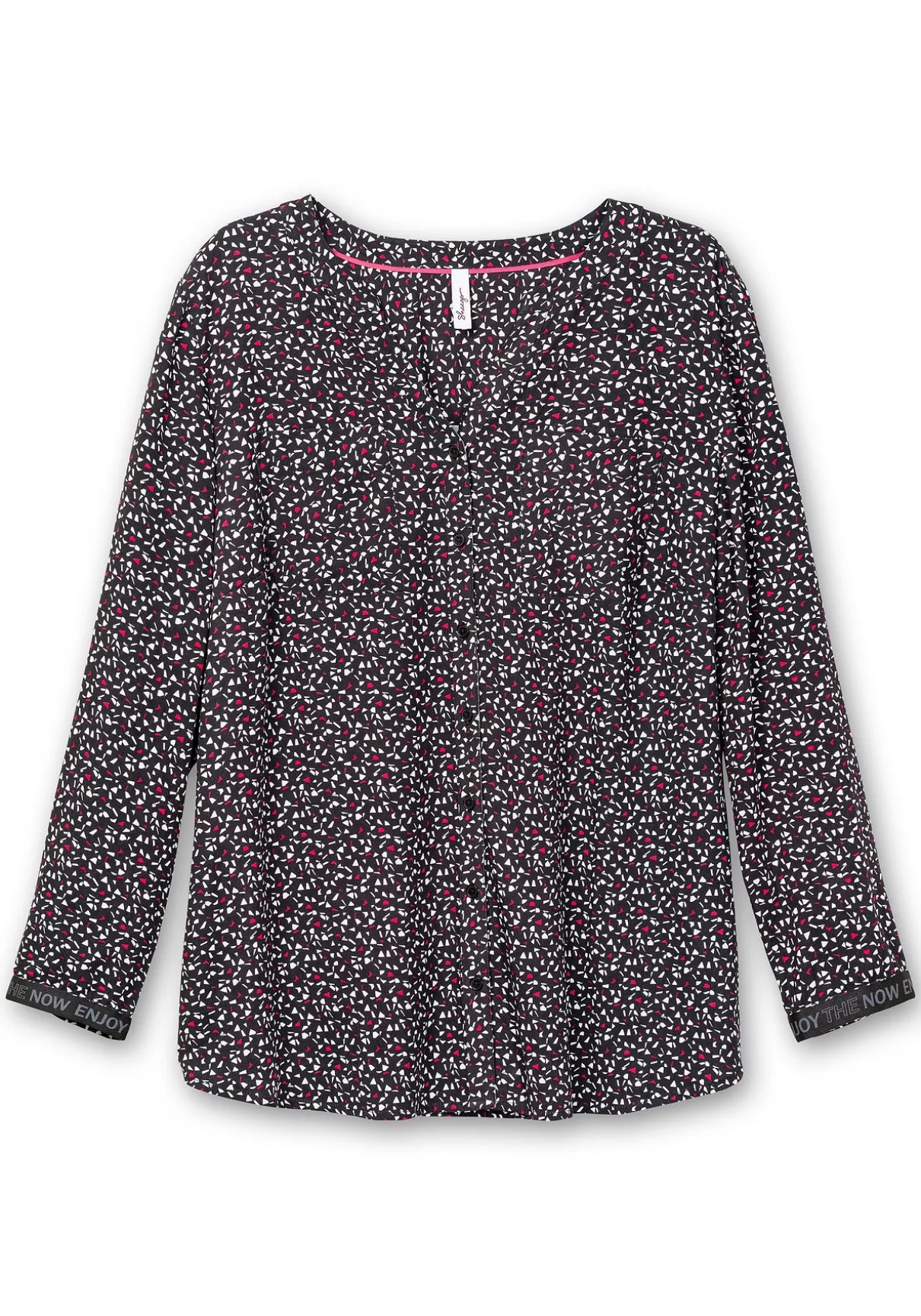 Bluse mit Wordingprint an den Manschetten