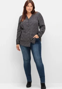 Bluse mit Wordingprint an den Manschetten