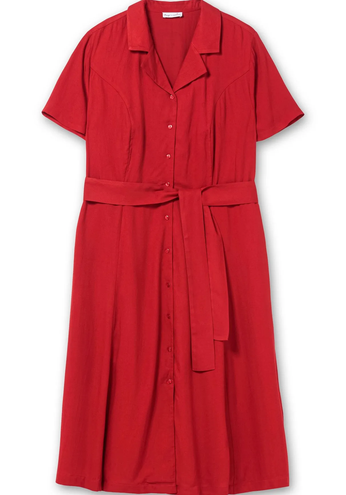 Blusenkleid mit Reverskragen und Bindegürtel