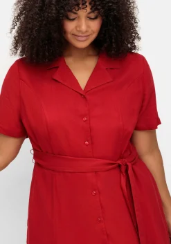 Blusenkleid mit Reverskragen und Bindegürtel