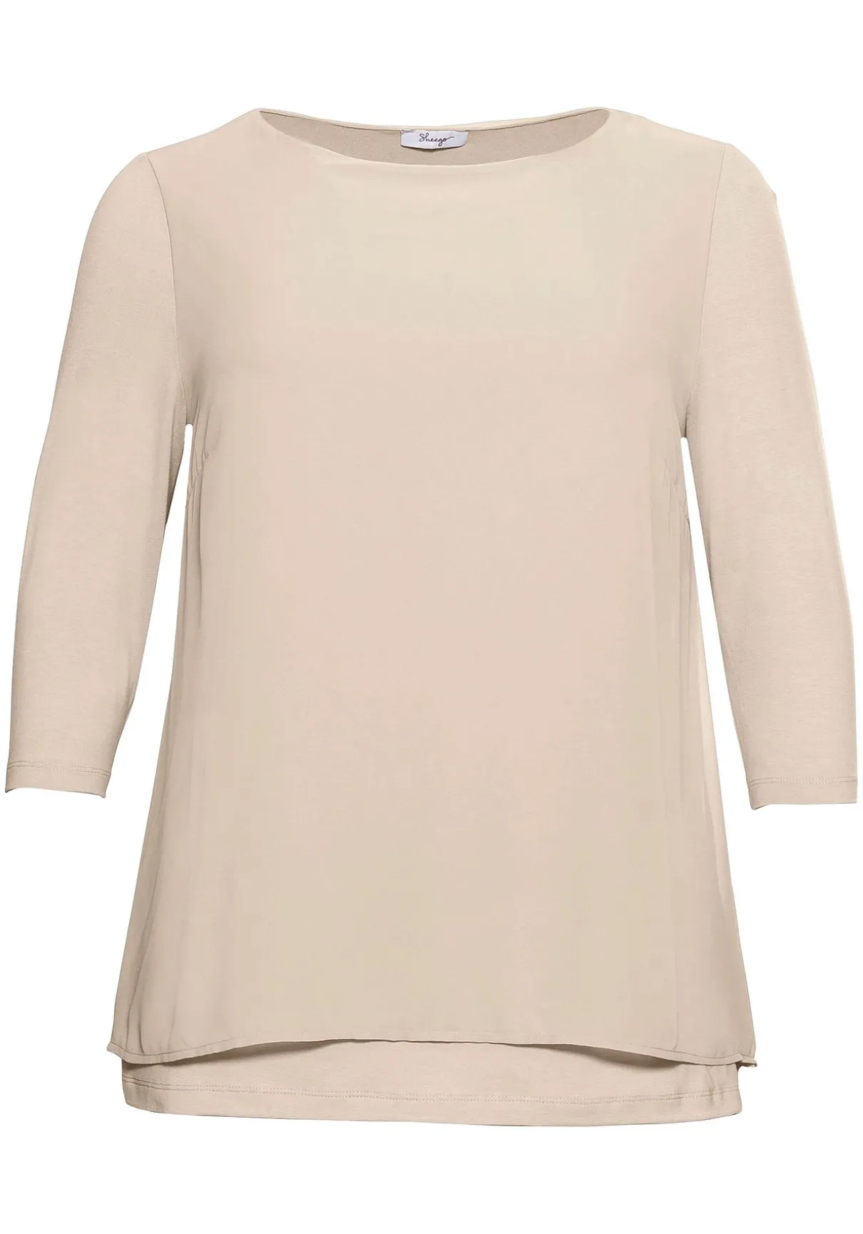 Blusenshirt in leichter A-Linie mit Zipfelsaum