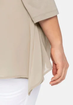 Blusenshirt in leichter A-Linie mit Zipfelsaum