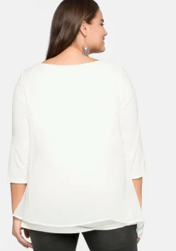 Blusenshirt in leichter A-Linie mit Zipfelsaum