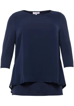 Blusenshirt in leichter A-Linie mit Zipfelsaum