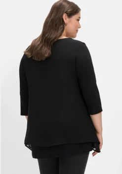 Blusenshirt mit Chiffon, doppellagig