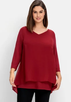 Blusenshirt mit Chiffon, doppellagig
