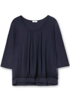 Blusenshirt mit Chiffon-Body und 3/4-Ärmeln