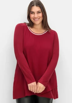 Blusenshirt mit doppellagigem Vorderteil