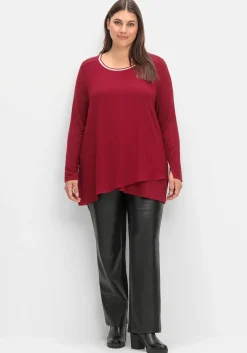 Blusenshirt mit doppellagigem Vorderteil