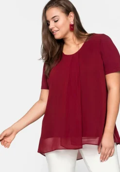 Blusenshirt mit gelegten Falten, im Lagenlook