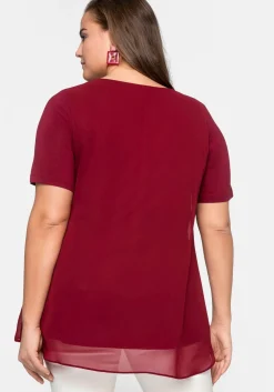 Blusenshirt mit gelegten Falten, im Lagenlook