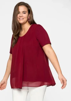 Blusenshirt mit gelegten Falten, im Lagenlook