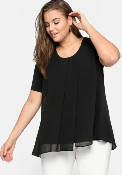 Blusenshirt mit gelegten Falten, im Lagenlook