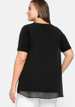 Blusenshirt mit gelegten Falten, im Lagenlook