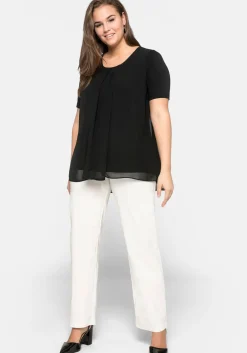 Blusenshirt mit gelegten Falten, im Lagenlook