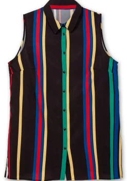 Blusentop in Longform, mit Längsstreifen