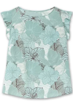 Blusentop mit floralem Print und Volants