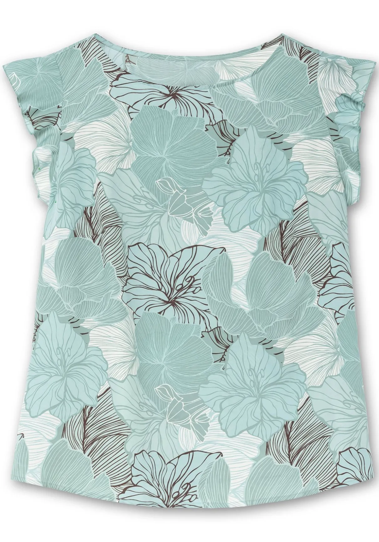 Blusentop mit floralem Print und Volants