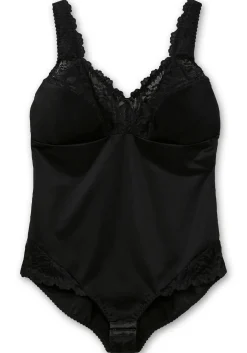 Body in Satinoptik, mit Spitze