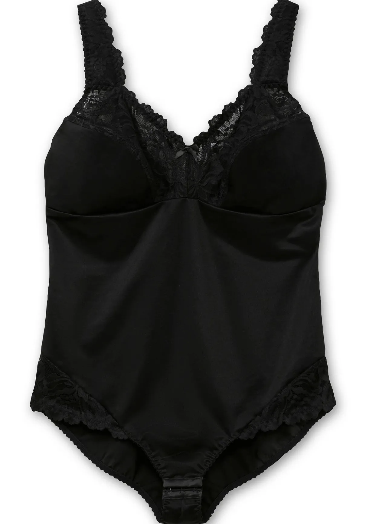 Body in Satinoptik, mit Spitze