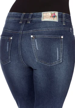 Bootcut Stretch-Jeans im Used-Look